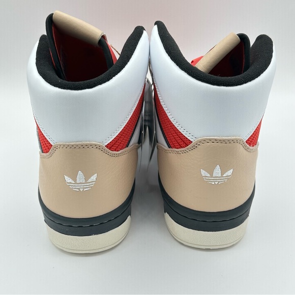 Men’s Adidas Originals Rivalry High Leather Basketball Shoes White Red Size 10.5 - Picture 4 of 9